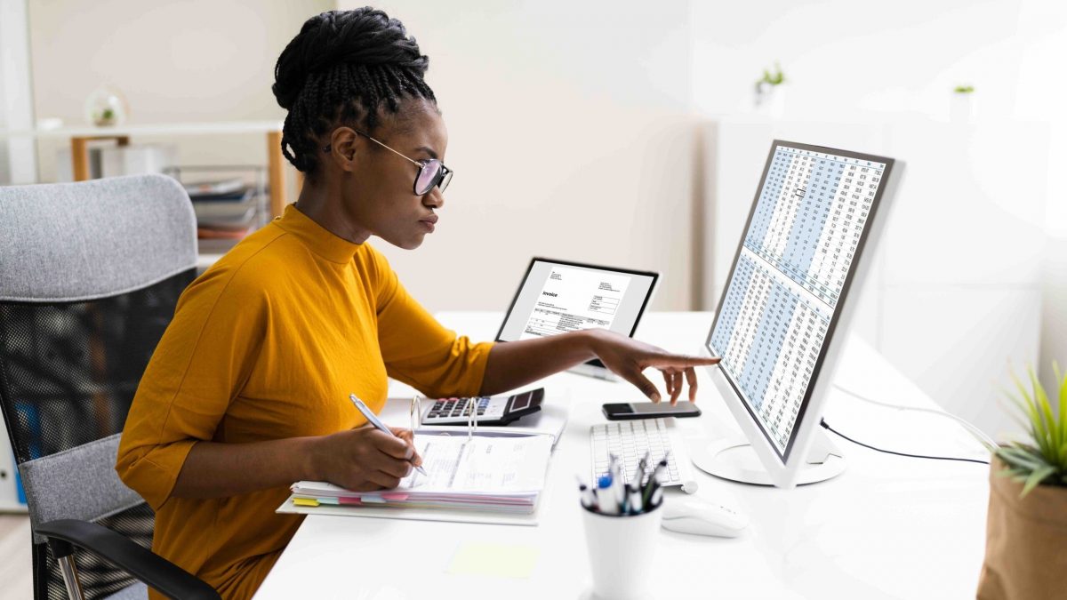 African Professional Chartered Accountant Woman Doing Tax