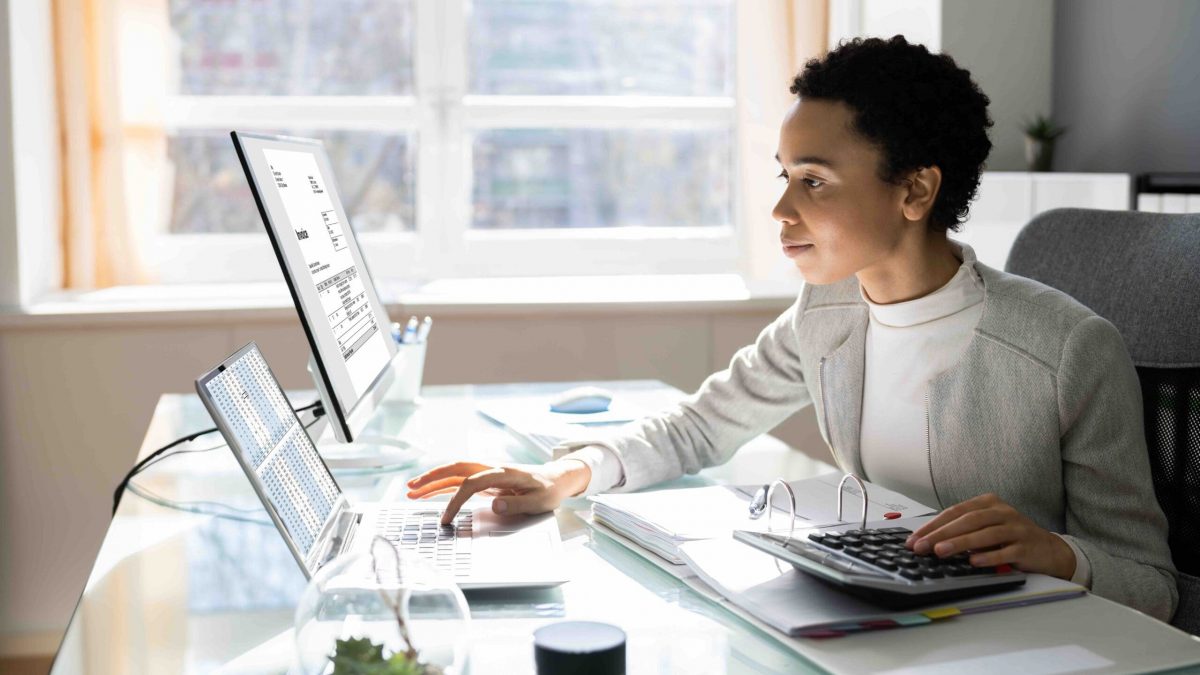 African American Tax Professional Female With E Invoice